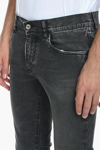 Jeans Tapered Fit con Effetto Stone Washed