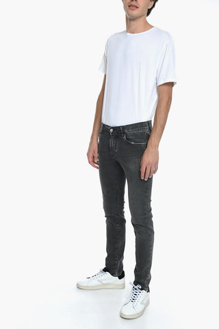 Jeans Tapered Fit con Effetto Stone Washed