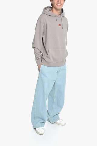 Brushed Cotton Hoodie with Embroidered Logo