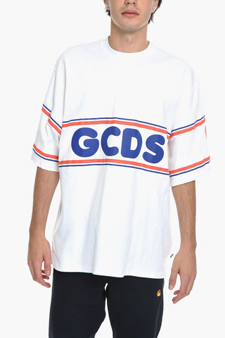 Crew Neck Pure Cotton T-Shirt with Printed Logo