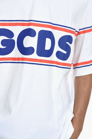 Crew Neck Pure Cotton T-Shirt with Printed Logo