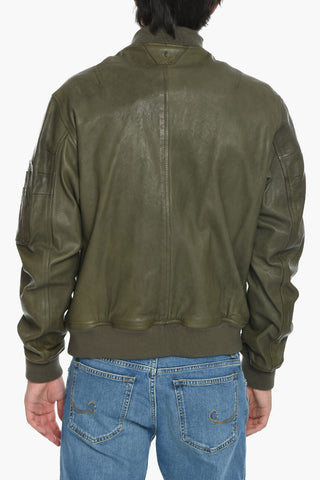 Lined Leather Bomber