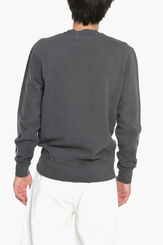 Crew Neck Cotton Sweatshirt with Lived-in Logo
