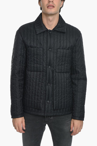 Nylon Quilted Jacket with Snap Buttons