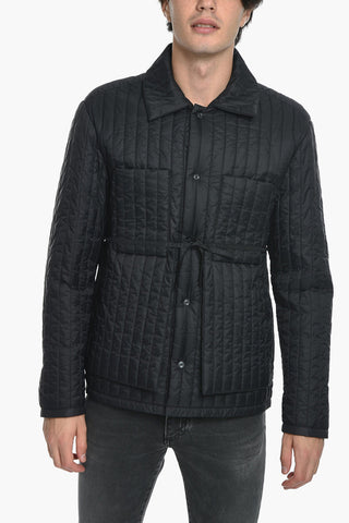 Nylon Quilted Jacket with Snap Buttons