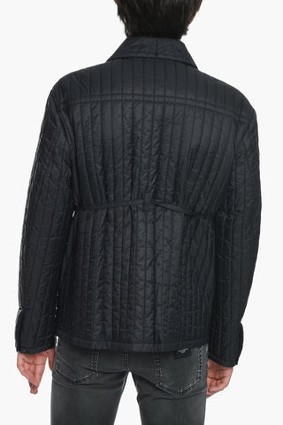 Nylon Quilted Jacket with Snap Buttons