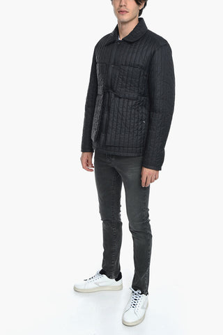 Nylon Quilted Jacket with Snap Buttons