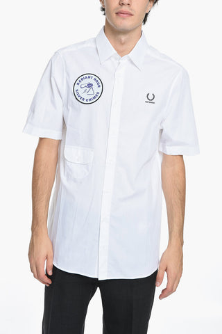 FRED PERRY Short Sleeve Shirt with Embroidered Logo
