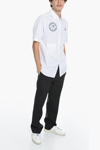 FRED PERRY Short Sleeve Shirt with Embroidered Logo