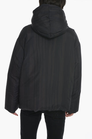 Giubbotto Imbottito in Nylon con Collo in Maglia