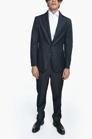 Denim Sui With Halflined Single Breasted Denim Blazer