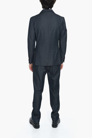 Denim Sui With Halflined Single Breasted Denim Blazer