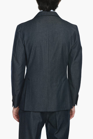 Denim Sui With Halflined Single Breasted Denim Blazer