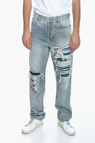 High-waisted D-REKIV Denims with Distressed Detail 22cm