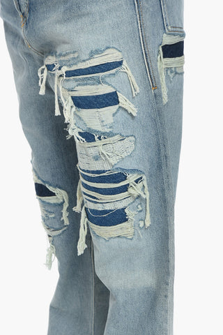High-waisted D-REKIV Denims with Distressed Detail 22cm