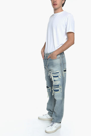 High-waisted D-REKIV Denims with Distressed Detail 22cm