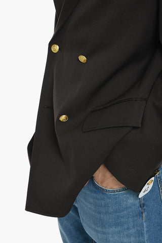 Flap Pockets Lined Double Breasted Blazer