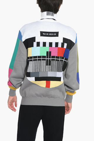 VTMNTS Turtleneck Wool Blend Pullover with Jacquard Motif