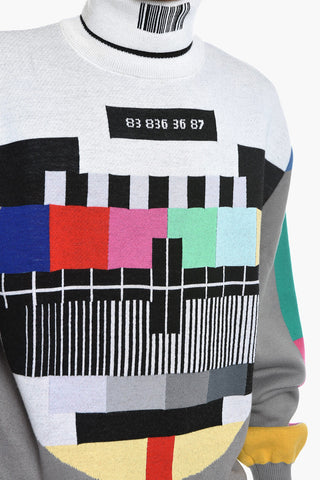 VTMNTS Turtleneck Wool Blend Pullover with Jacquard Motif