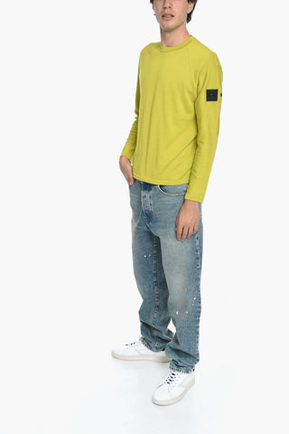 Maglia Gircollo in Cotone con Pacth Logo