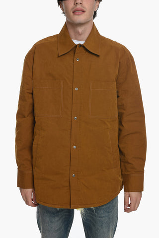 Cotton Blend Overshirt with Mohair and Wool Lining