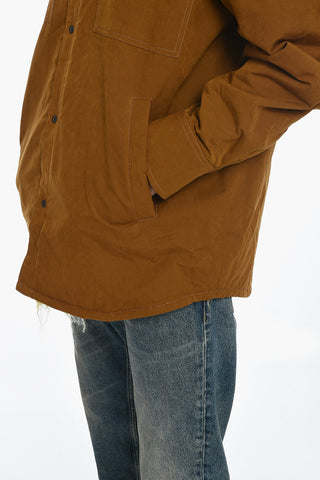 Cotton Blend Overshirt with Mohair and Wool Lining