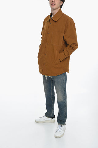 Cotton Blend Overshirt with Mohair and Wool Lining
