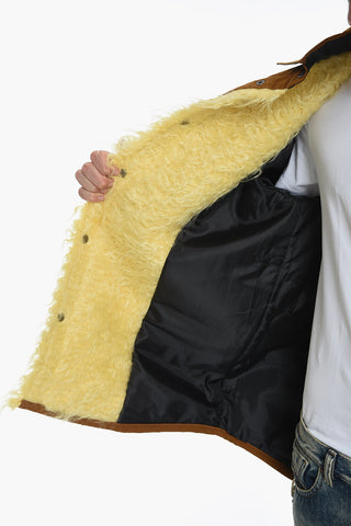 Cotton Blend Overshirt with Mohair and Wool Lining