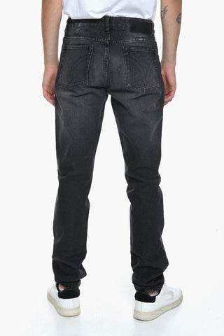 tone Washed FITTED LEG Denims with Belt Loops 18cm