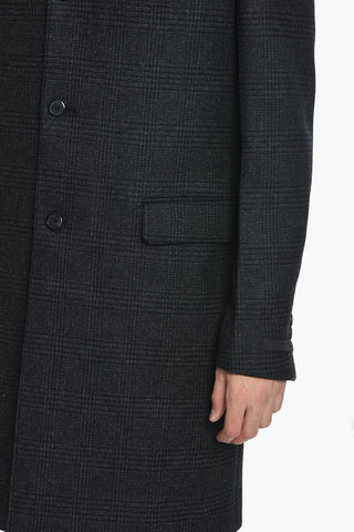 Wool Coat with Check Pattern