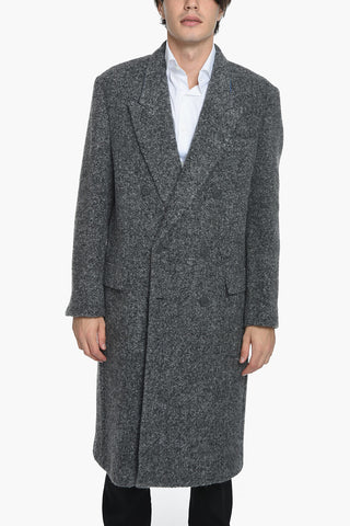 Double Breasted Alpaca Blend Coat With Flap Pocket
