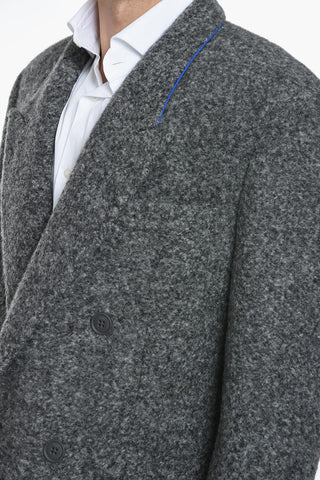 Double Breasted Alpaca Blend Coat With Flap Pocket