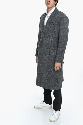 Double Breasted Alpaca Blend Coat With Flap Pocket