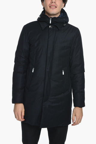 Wool Blend Coat with Removable Chest Piece