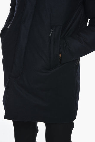 Wool Blend Coat with Removable Chest Piece