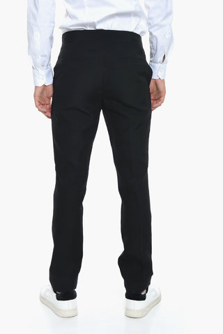Wool Trousers with Buckled Asymmetric Closure