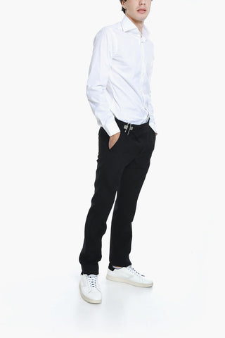Wool Trousers with Buckled Asymmetric Closure