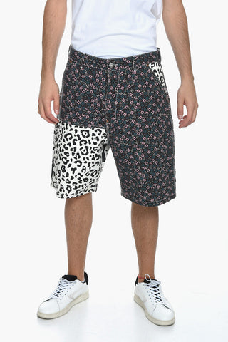 Multi-patterned Denim Shorts