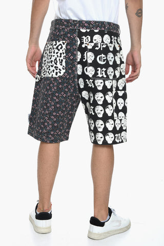 Multi-patterned Denim Shorts