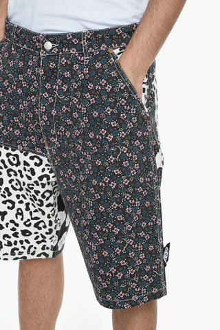 Multi-patterned Denim Shorts