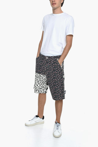 Multi-patterned Denim Shorts