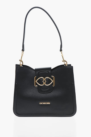 LOVE Borsa a Spalla in Ecopelle con Cuori Dorati