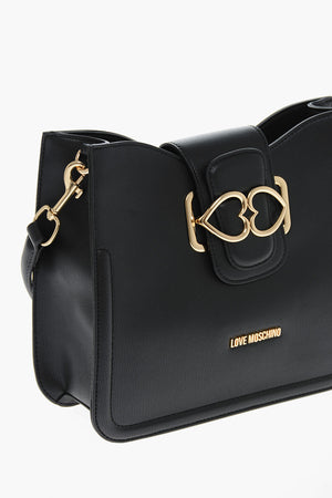 LOVE Borsa a Spalla in Ecopelle con Cuori Dorati