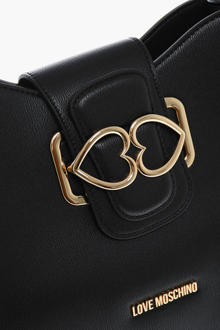 LOVE Borsa a Spalla in Ecopelle con Cuori Dorati