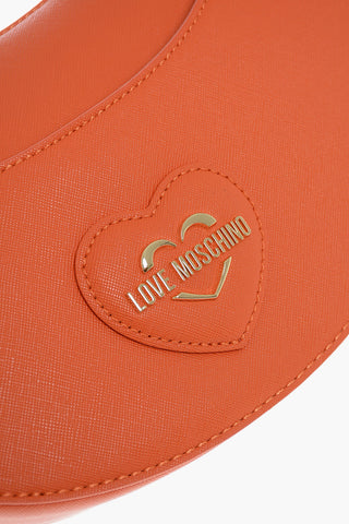 LOVE Saffiano Eco-Leather Hobo Bag with Embossed Heart