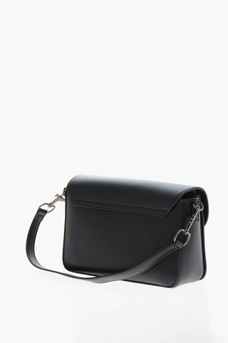 LOVE Borsa in Eco Pelle con Chiusura Effetto Argento