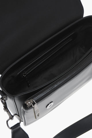 LOVE Borsa in Eco Pelle con Chiusura Effetto Argento