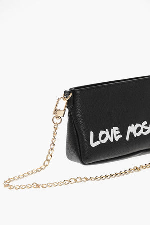 LOVE Borsa a Spalla In pelle Martellata con Stampa Graffiti