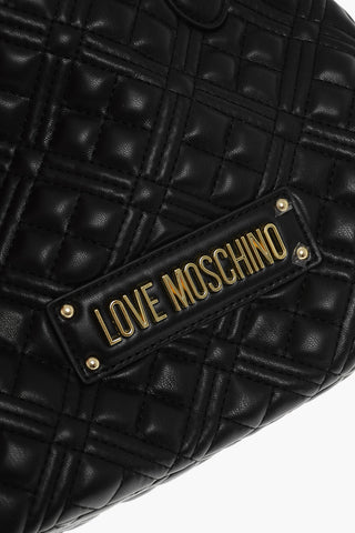 LOVE Quilted Faux Leather Hand Bag with Embossed Logos
