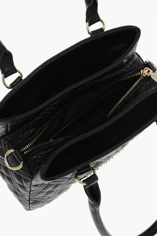 LOVE Quilted Faux Leather Hand Bag with Embossed Logos